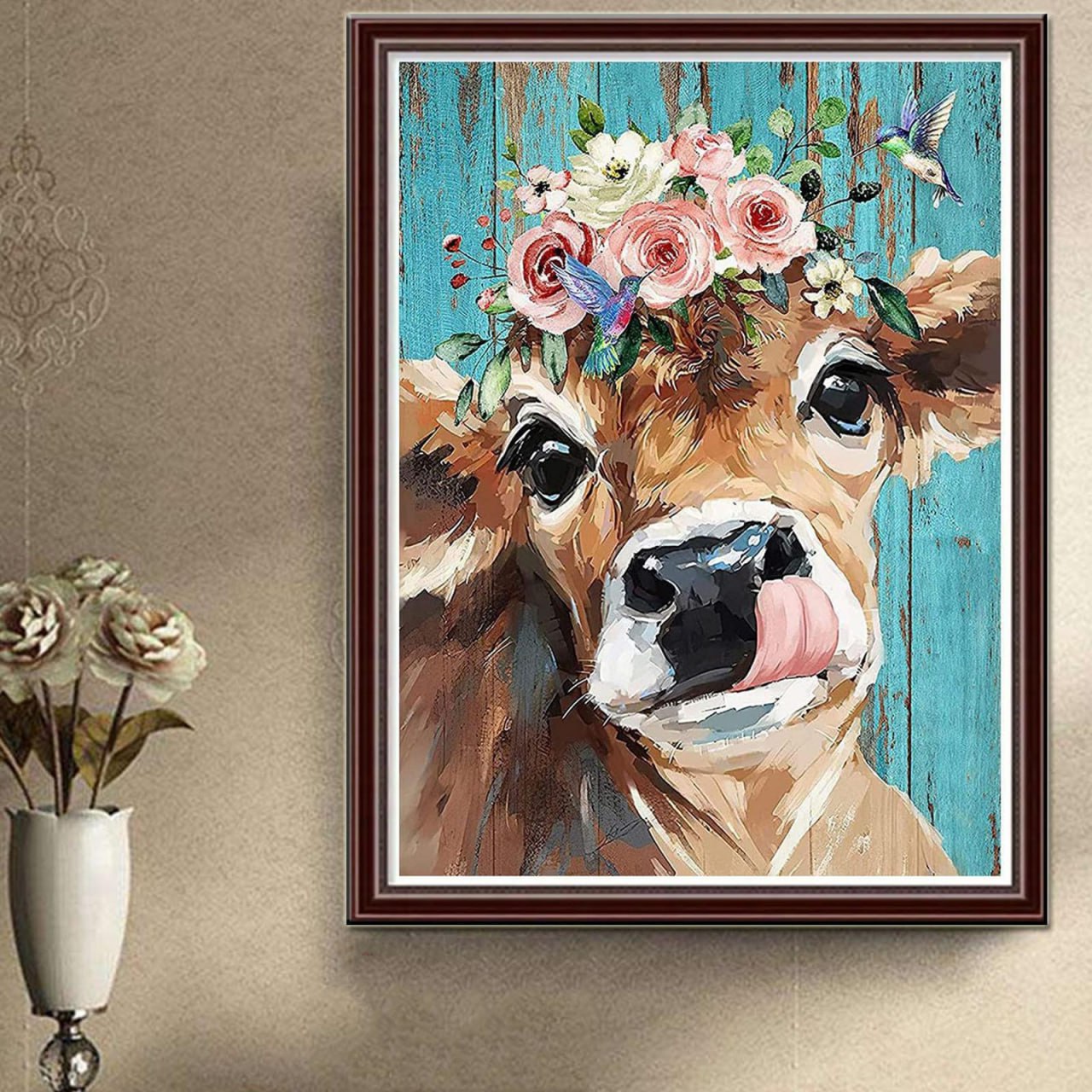 Style#1 5DDiamond Painting Kit for Adults Kids Cow Diamond Art Kit for Home Wall Decor
