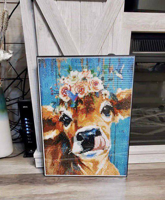 Style#1 5DDiamond Painting Kit for Adults Kids Cow Diamond Art Kit for Home Wall Decor