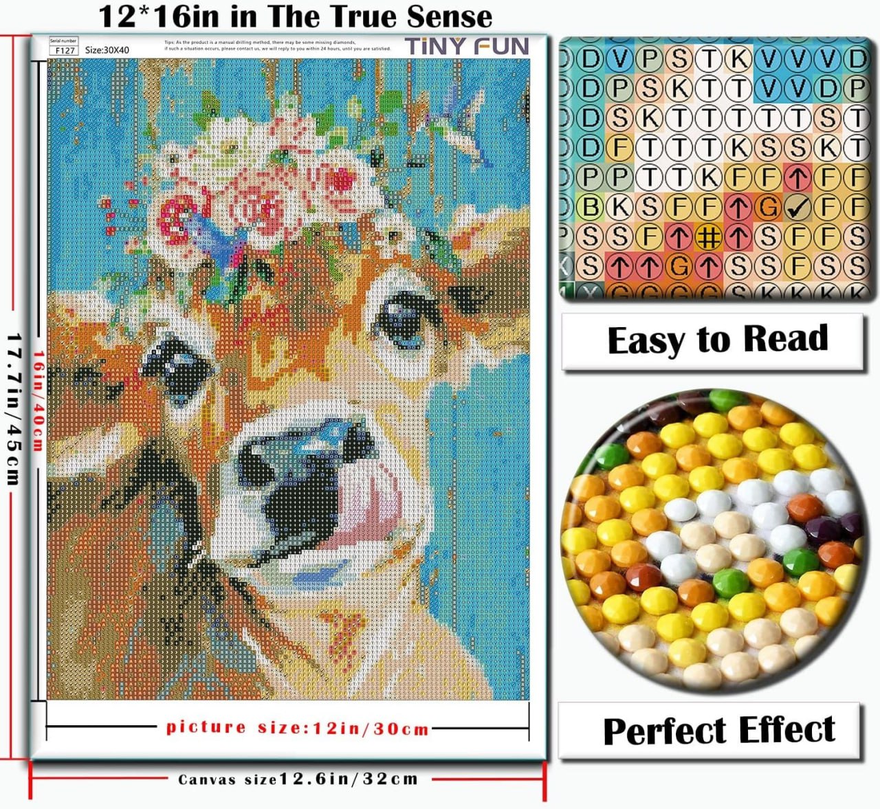 Style#1 5DDiamond Painting Kit for Adults Kids Cow Diamond Art Kit for Home Wall Decor