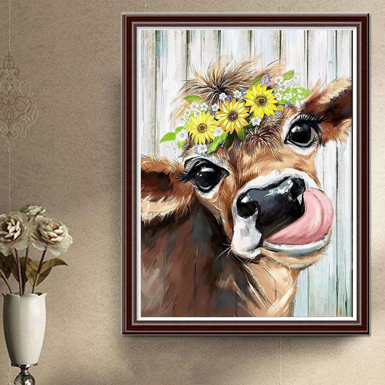 Style#2 5DDiamond Painting Kit for Adults Kids Cow Diamond Art Kit for Home Wall Decor