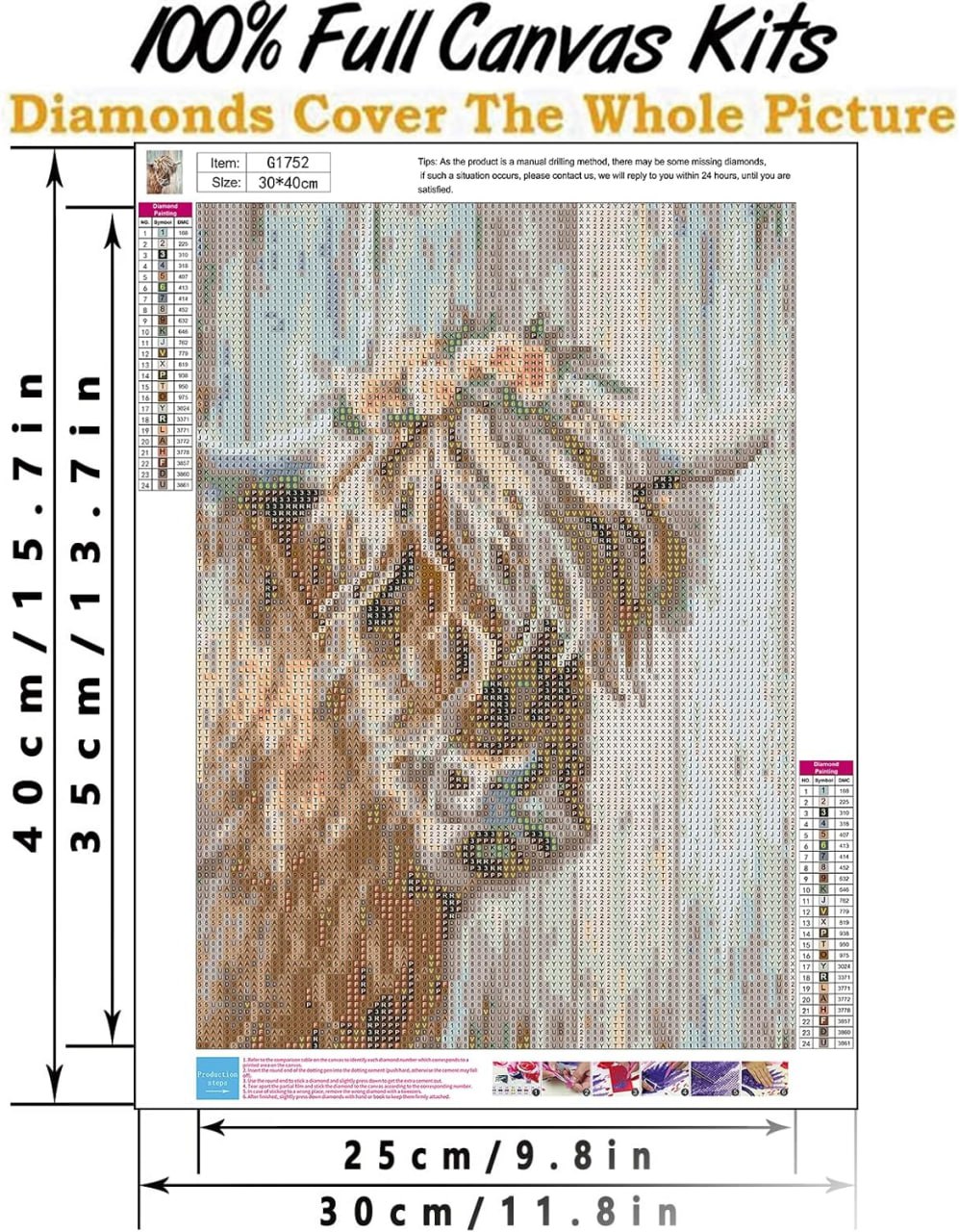 Style#3 5DDiamond Painting Kit for Adults Kids Cow Diamond Art Kit for Home Wall Decor